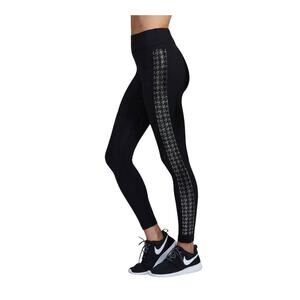 Noli Crystal Houndstooth Leggings Bling Side Design in Black Sz Large